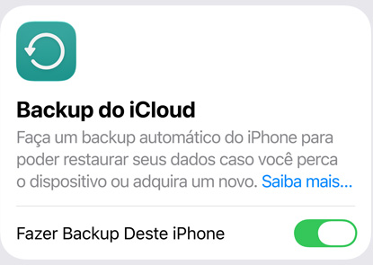 Imagem que mostra a quantidade de dados usados pelo Backup do iCloud