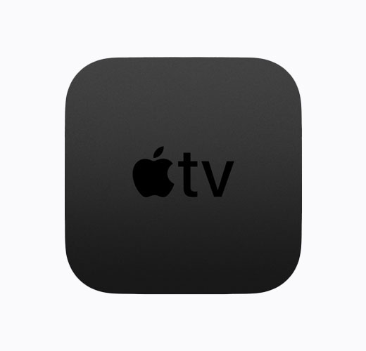 Apple TV 4K, noir, dessus, logo Apple TV noir brillant
