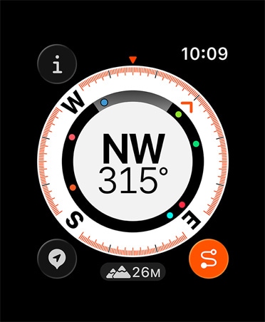 Backtrack feature, metrics: compass, elevation, marked waypoints