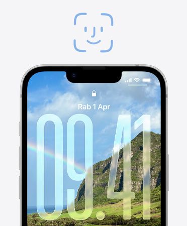 Partial screen of iPhone 17e showing successful unlocking with Face ID on the Home Screen