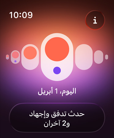 صفحة تتبع الدورة في تطبيق صحتي، تقويم بشير إلى مرحلة الحيض، تدفق خفيف