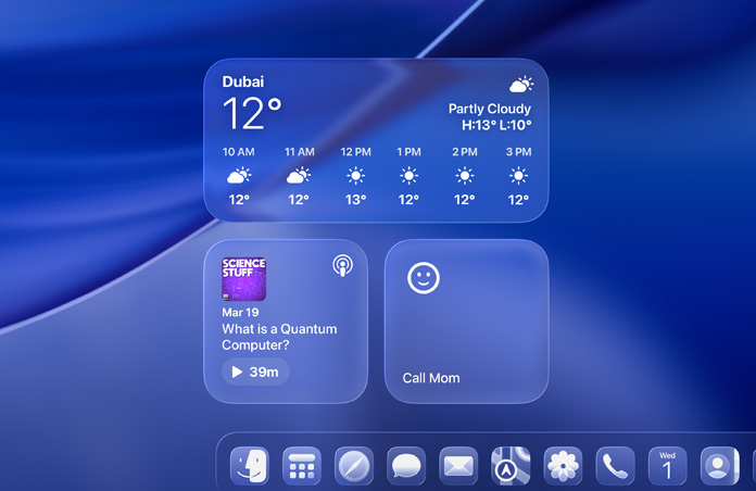 Lock screen with Liquid Glass widgets