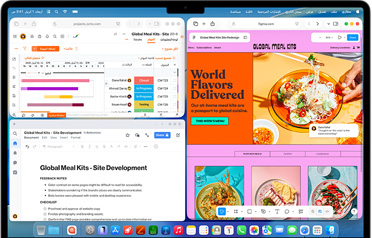 جهاز MacBook Air مع تطبيقات متعددة مفتوحة
