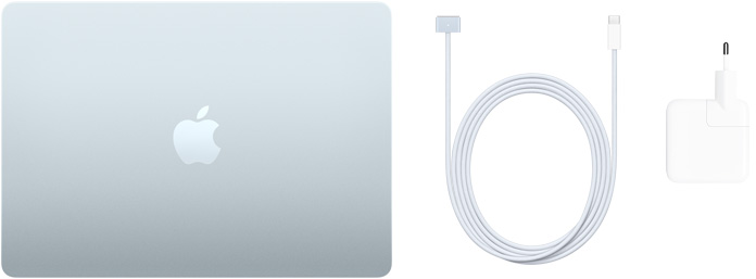 MacBook Air 13 дюймів, кабель USB-C / MagSafe 3 та динамічний адаптер живлення з двома портами USB-C на 40 Вт