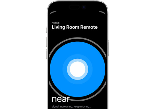 iPhone being used to find Siri Remote