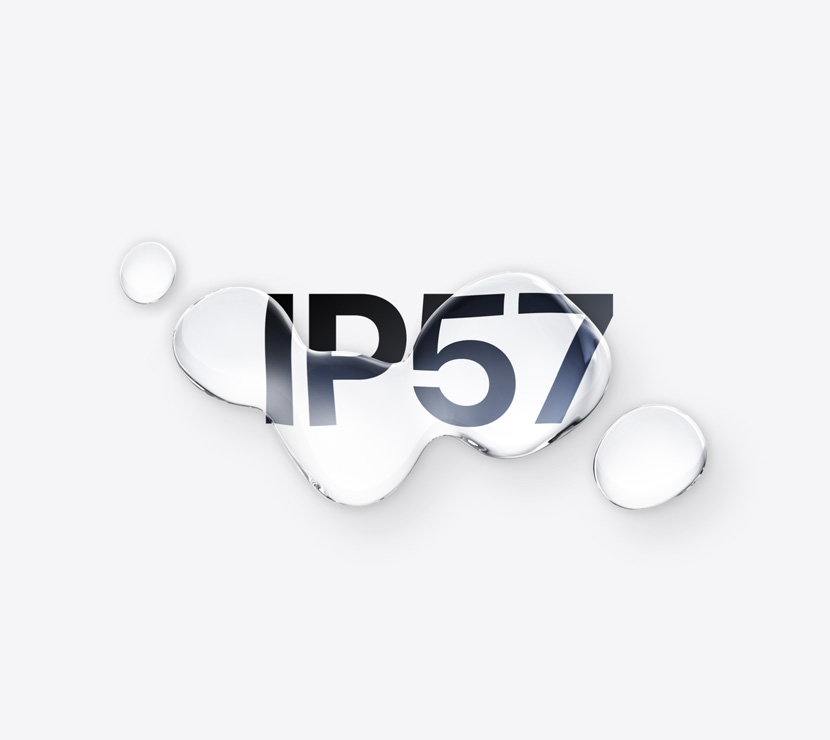 Vesipisara, tekstissä lukee: IP57