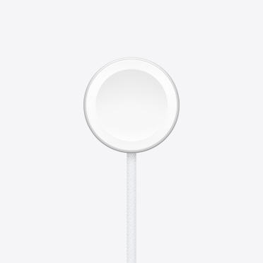 Apple Watchin magneettinen pikalaturi, ympyränmuotoinen, punottu johto kiinnitettynä
