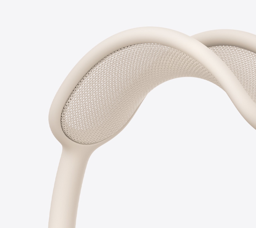 Ausinės „AirPods Max 2“, žvaigždžių šviesos spalvos, tinklinio lankelio detalė