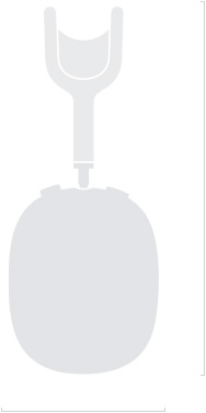 Oldalnézeti illusztráció egy AirPods Max 2-ről, amelyen látszik a 187,3 milliméteres magassága és a 83,4 milliméteres mélysége.