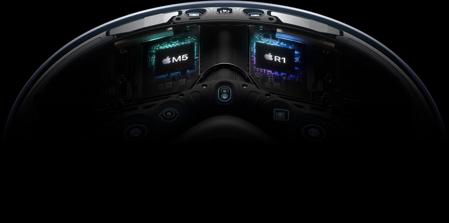 تسليط الضوء على شريحتي M2 وR1 في Apple Vision Pro