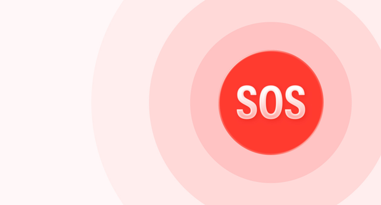 أيقونة SOS‏ لميزة اكتشاف السقوط