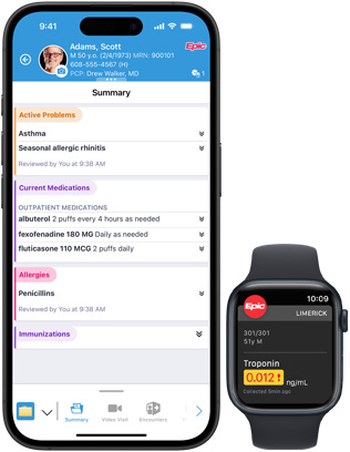 Software, die Epic Haiku und Epic Limerick auf iPhone und Apple Watch anzeigt.