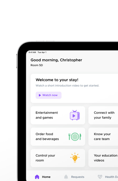 Software, die die Epic MyChart Bedside App anzeigt.