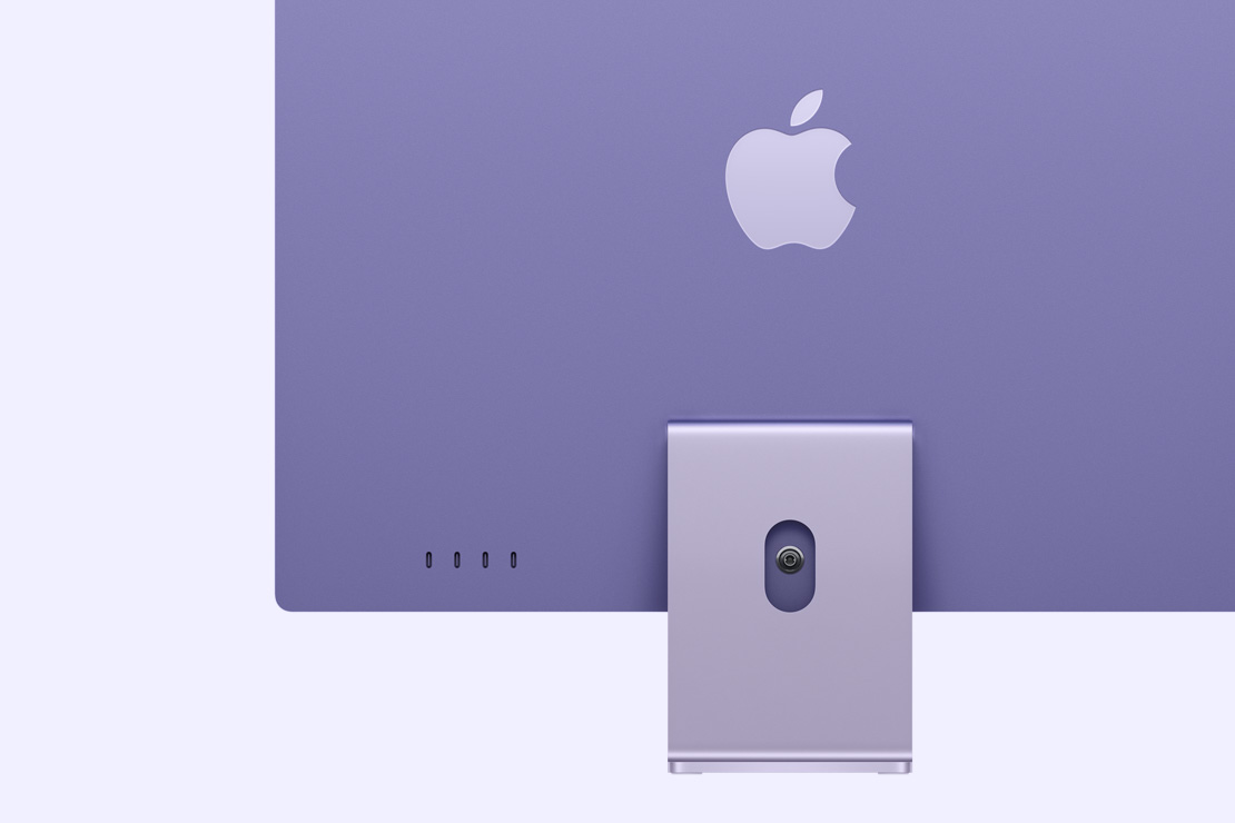 Lilla iMac tagantvaates, mis toob esile neli USB‑C liidest