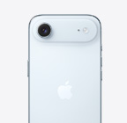 „iPhone Air“, galinė pusė, dangaus žydros spalvos, „Fusion“ kameros sistema viršutinėje dalyje