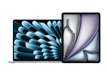 Un MacBook Air y un iPad al lado uno del otro