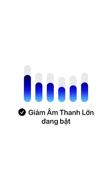 Các thanh màu xanh dương thể hiện các mức Bảo Vệ Thính Giác
